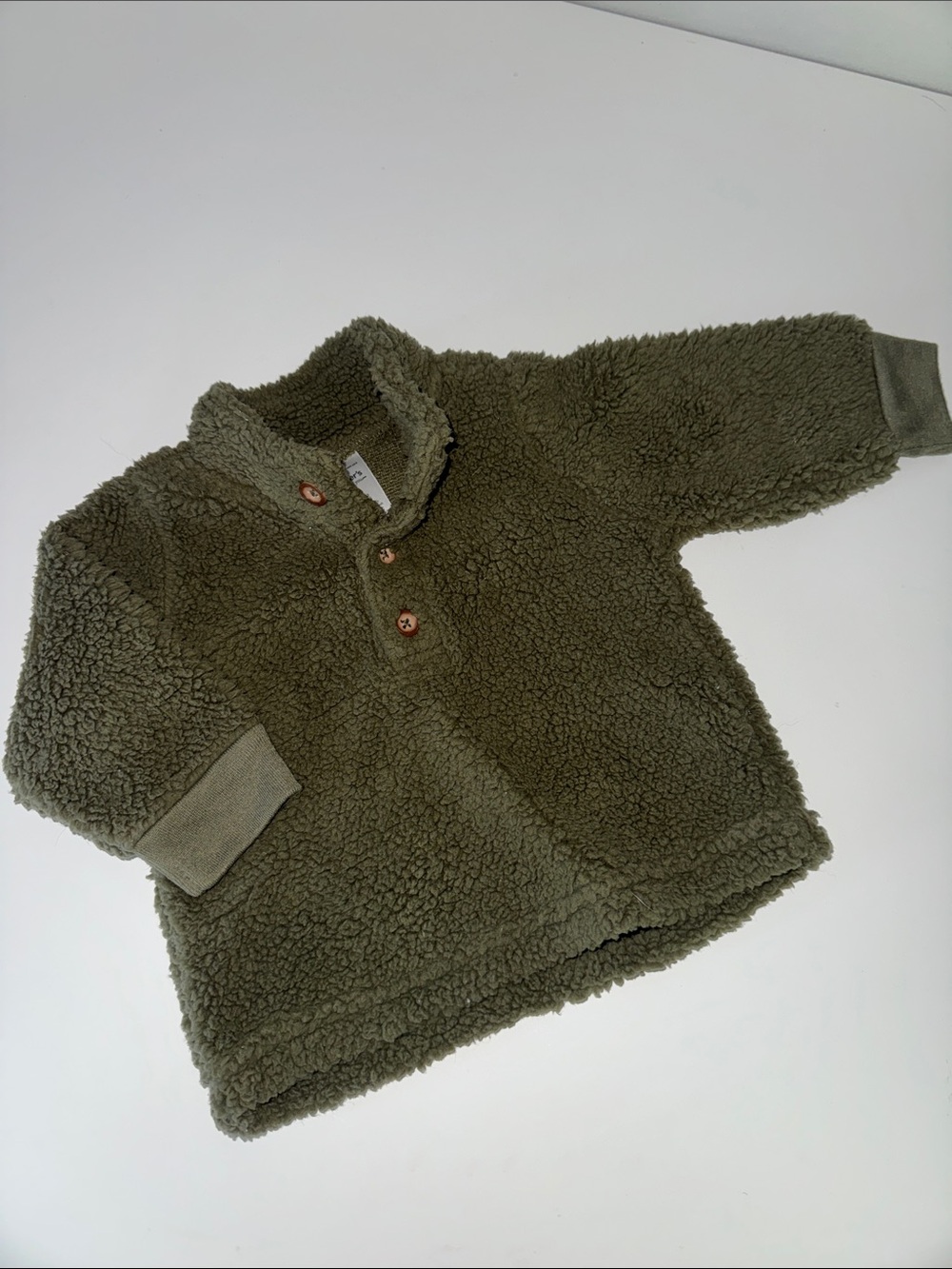 Carter's Olive Green Sherpa Button Pullover